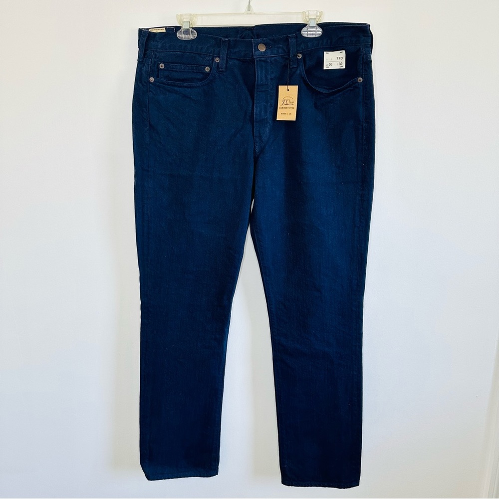 JCREW 770 Straight Fit Garment Dyed Jeans - Navy Blue